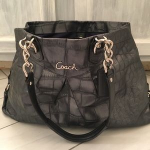 Coach Ashley embossed exotic carryall